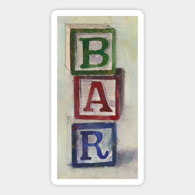 Bar Wooden Blocks Sticker by dfrdesign